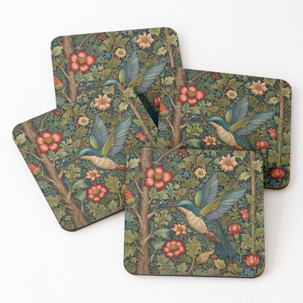 Item preview, Elegant vintage hummingbird botanical forest floral garden  designed and sold by hollycooper.