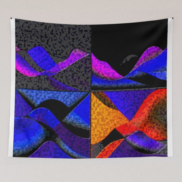 Item preview, four currents dark turbulent colorful geometric abstract design designed and sold by SmashingDeals.