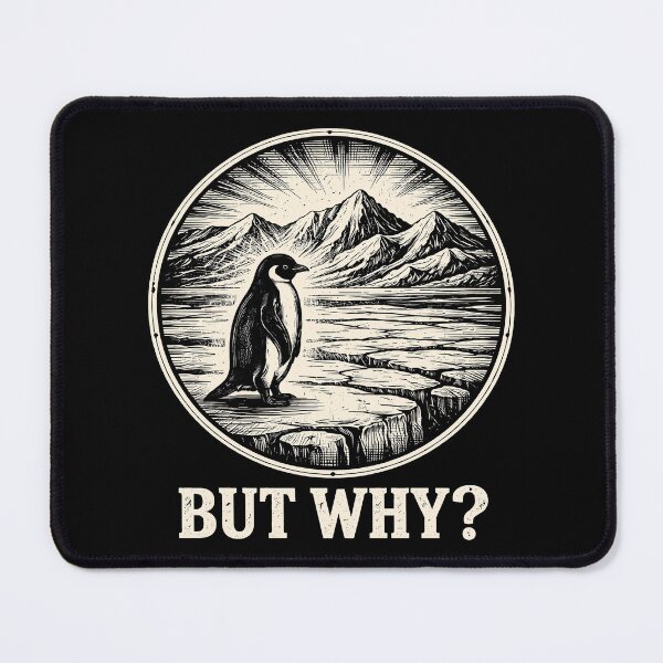 Item preview, Penguin But Why Mountains ,Penguin Heading to Mountain - Nihilist Penguin designed and sold by gear-posters.