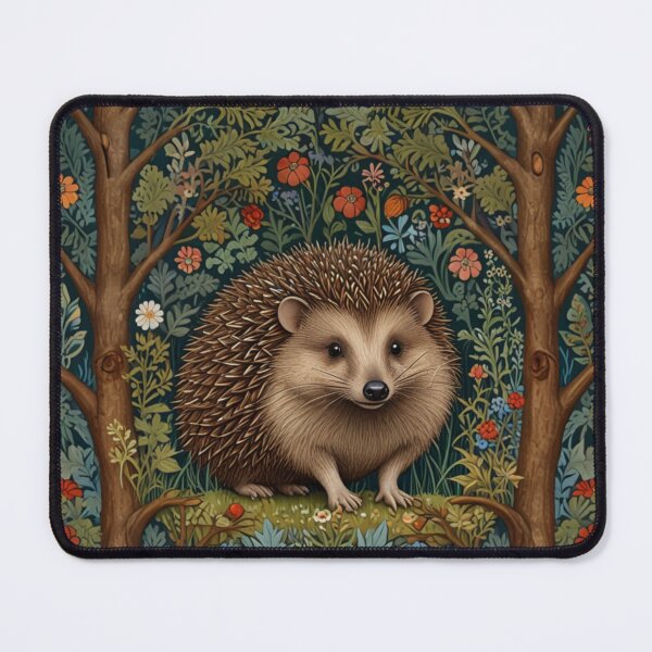 Item preview, Vintage hedgehog woodland forest floral fauna  designed and sold by hollycooper.