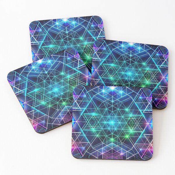 Item preview, Abstract geometric neon sci-fi pattern  designed and sold by FatBirdie.