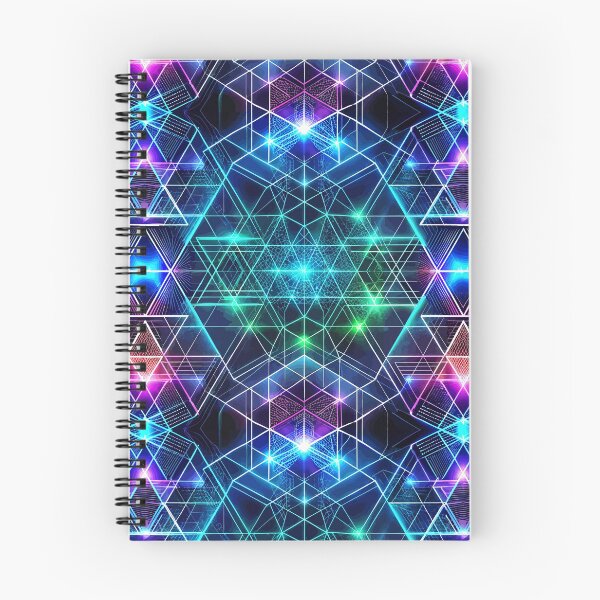 Item preview, Abstract geometric neon sci-fi pattern  designed and sold by FatBirdie.