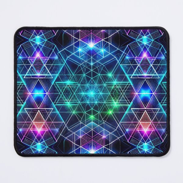 Item preview, Abstract geometric neon sci-fi pattern  designed and sold by FatBirdie.