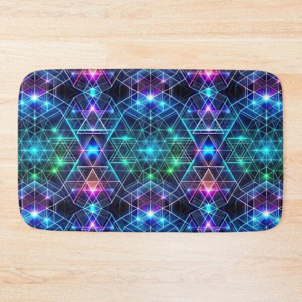 Item preview, Abstract geometric neon sci-fi pattern  designed and sold by FatBirdie.