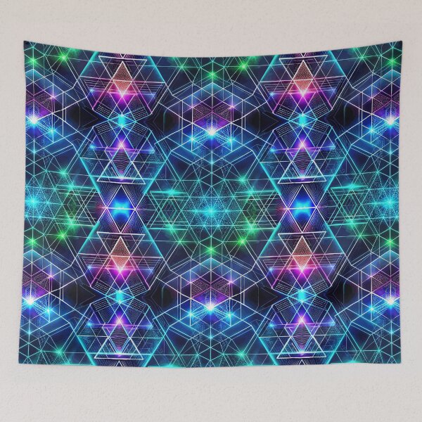 Item preview, Abstract geometric neon sci-fi pattern  designed and sold by FatBirdie.