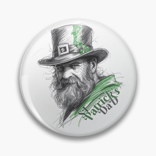 Item preview, St Patrick's Dad - Vintage Bearded Leprechaun Sketch - Funny Irish Father's Day designed and sold by positivitymed.