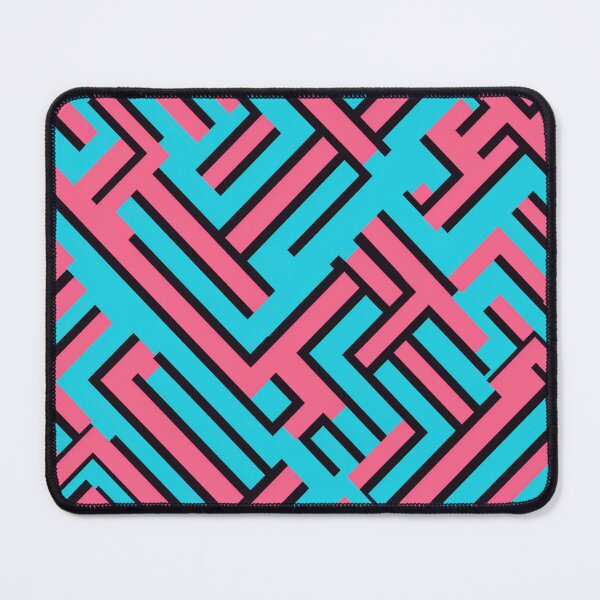 Item preview, Abstract Cyber Maze - Vibrant Pink and Teal Geometric Pattern designed and sold by Maryam_ART.