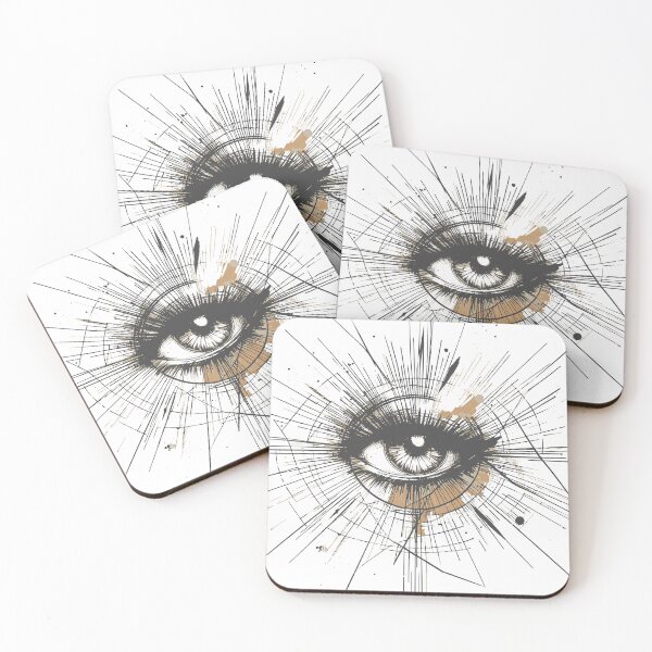Item preview,  A dynamic geometric eye illustration featuring sharp rays, circles, and splashes. Great for themes of vision, creativity, focus, and perception in modern design and advertising designed and sold by Dejbar.