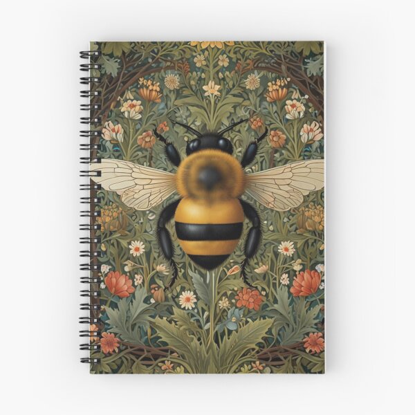 Item preview, Vintage art nouveau deco bumblebee botanical gardens floral greenery  designed and sold by hollycooper.