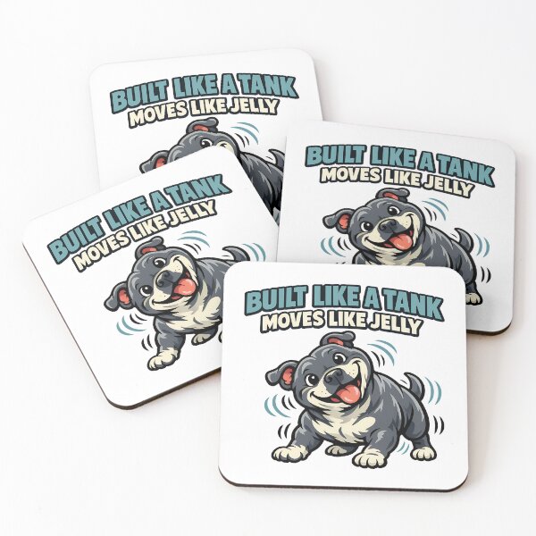 Item preview, Built Like a Tank Moves Like Jelly - Funny Wiggly Dog Illustration designed and sold by BestFriendTees.