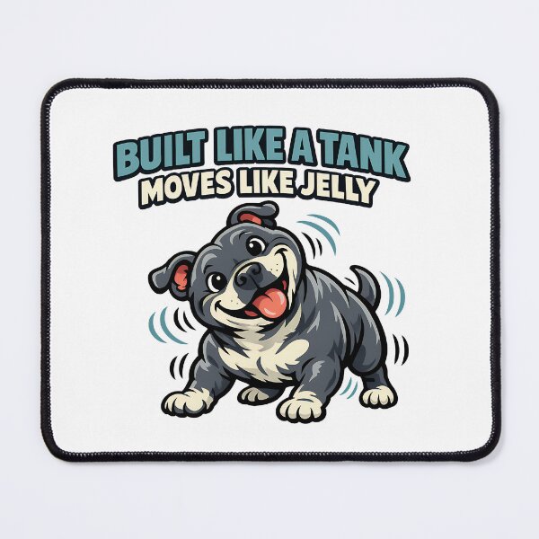 Item preview, Built Like a Tank Moves Like Jelly - Funny Wiggly Dog Illustration designed and sold by BestFriendTees.