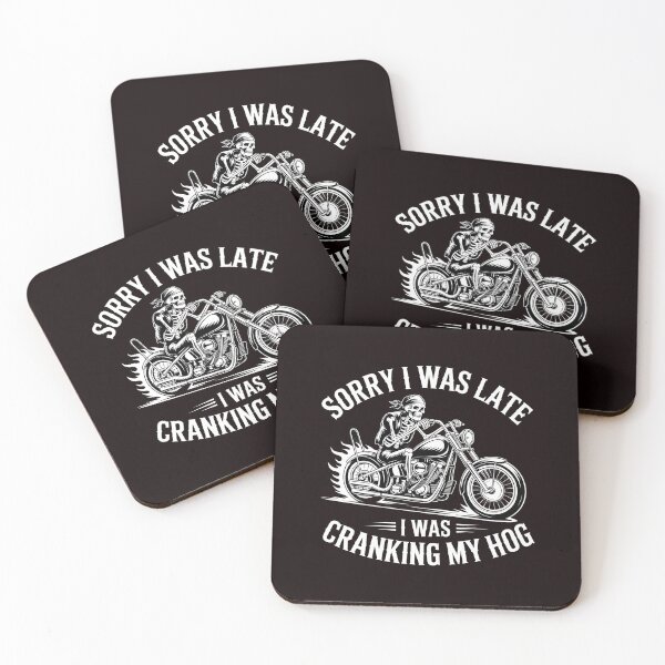 Item preview, Sorry I Was Late I Was Cranking My Hog – Funny Biker Skeleton Meme designed and sold by Redgiant87x.