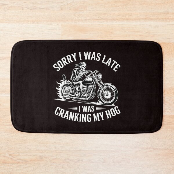 Item preview, Sorry I Was Late I Was Cranking My Hog – Funny Biker Skeleton Meme designed and sold by Redgiant87x.