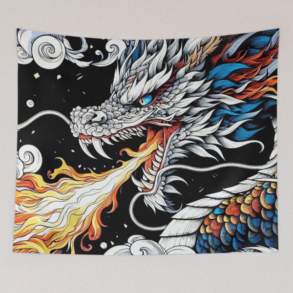 Item preview, Epic Fire Breathing Dragon Artwork for Mythology Fans designed and sold by WildStroke.