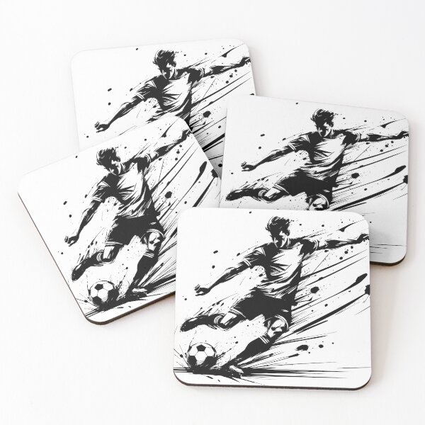Item preview, Dynamic Sketch of Soccer Player Kicking Ball With Intensity and Speed designed and sold by Dejbar.