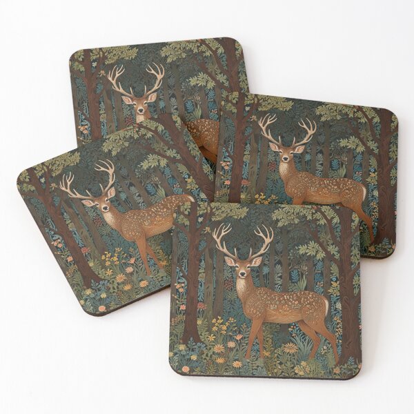 Item preview, Elegant Vintage style woodland deer botanical forest floral garden  designed and sold by hollycooper.