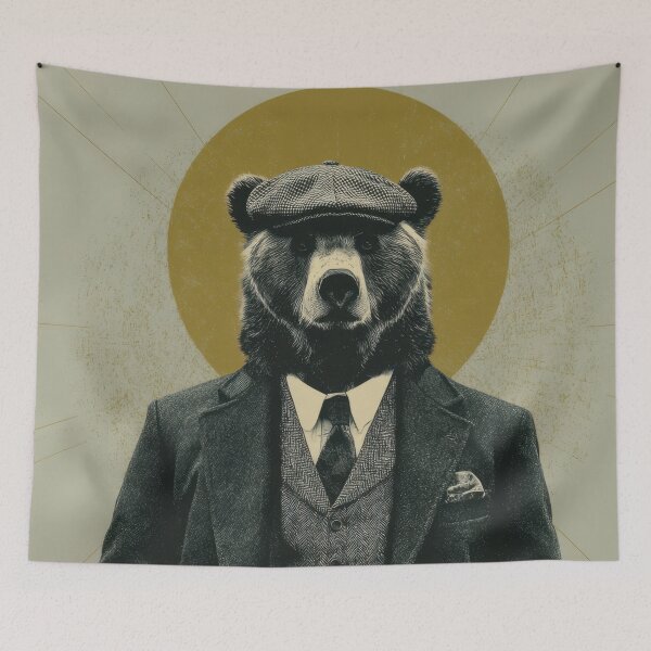Item preview, Bear dressed in suit and cap designed and sold by anytka.