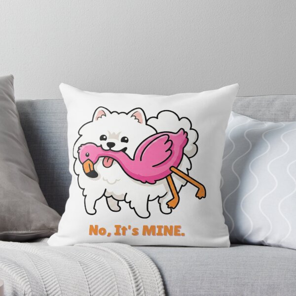 Item preview, Cute Fluffy Dog Carrying Pink Flamingo designed and sold by Qomash.