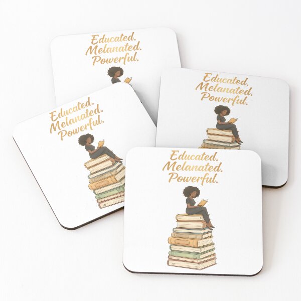 Item preview, Melanin Powered by Books – Black Girl Reading Empowerment Design designed and sold by KivaroArt.