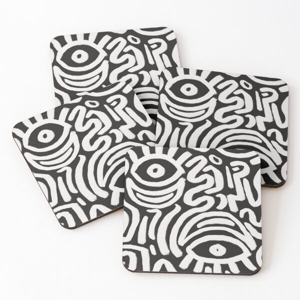 Item preview, Black and white abstract squiggles designed and sold by pandyxo.
