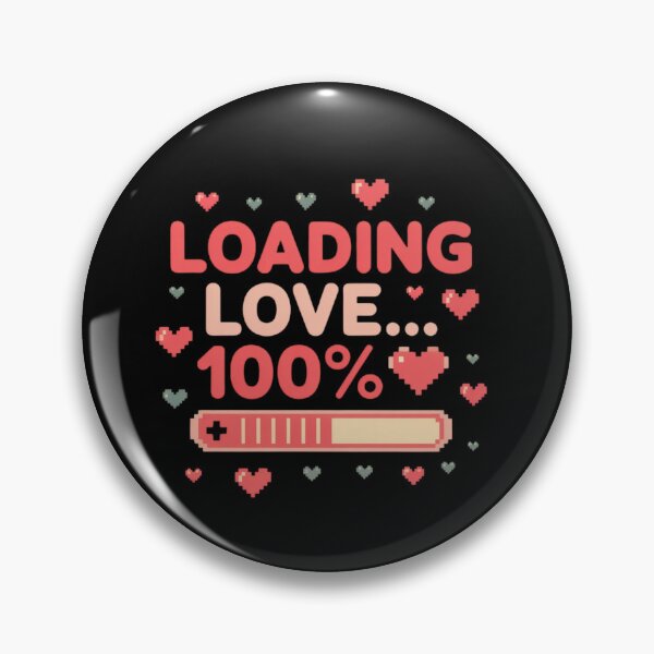 Item preview, Loading Love 100% - Pixel Art Romantic Design designed and sold by Designorado.