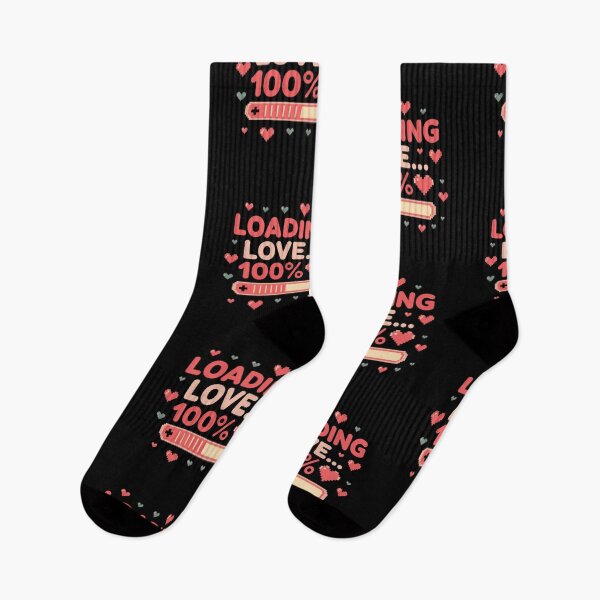 Item preview, Loading Love 100% - Pixel Art Romantic Design designed and sold by Designorado.