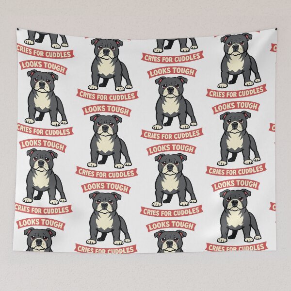 Item preview, Looks Tough Cries for Cuddles Funny Dog Design designed and sold by BestFriendTees.