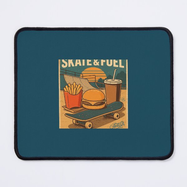Item preview, Skate & Fuel - Vintage Skate Culture and Fast Food Poster designed and sold by ARTGENERATESART.