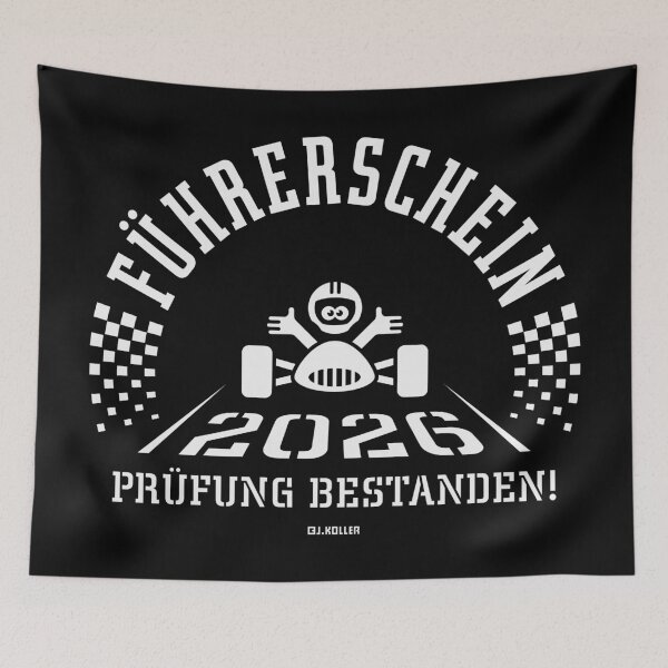 Item preview, Driving licence 2026 – Driving test passed! (New driver / Finish line / White) designed and sold by Roderix.