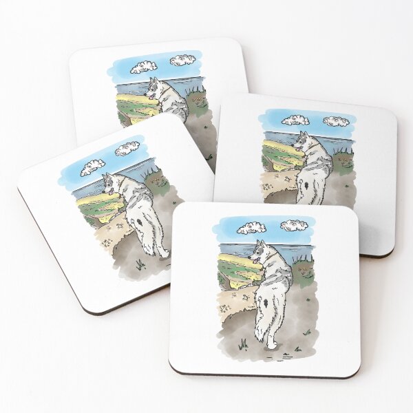 Item preview, Happy husky dog cartoon designed and sold by RoseWolfGifts.