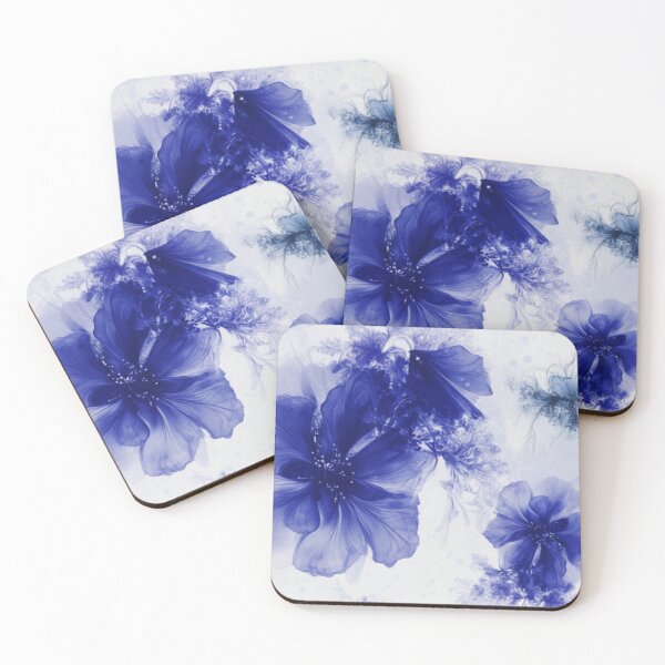 Item preview, Cobalt Dream: Ethereal Translucent Floral Art, Indigo Bloom Abstract Digital Illustration designed and sold by AbstractRevival.