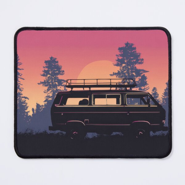 Item preview, Sunset view with a van near trees designed and sold by anytka.