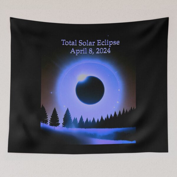 Item preview, 2024 Solar Eclipse dreamy mystical blue purple landscape designed and sold by hollycooper.