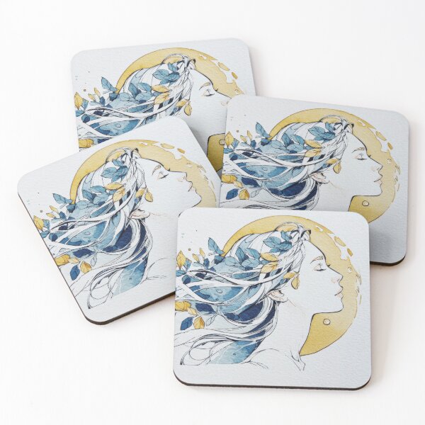Item preview, Woman with flowing hair and leaves designed and sold by anytka.