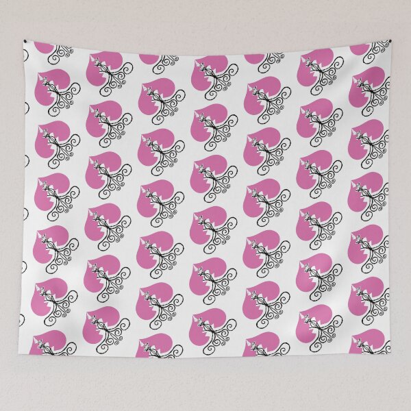Item preview, Pink & Black Broken Hearts Cascading on White designed and sold by Digitalmyth's Designs.