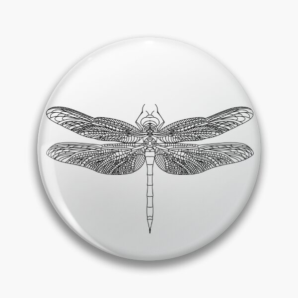 Item preview, Elegant minimalist Dragonfly black line drawing  designed and sold by hollycooper.