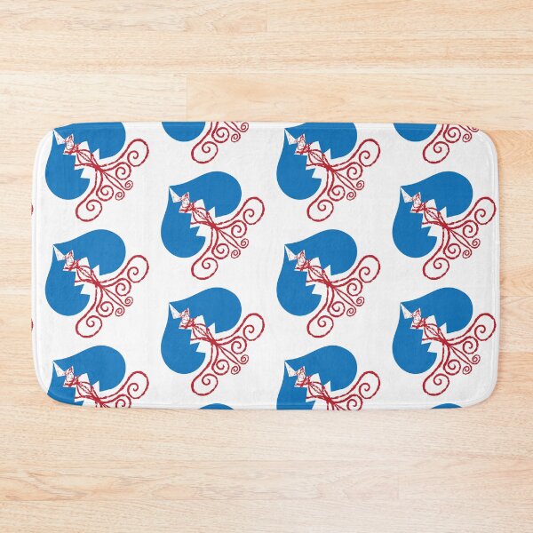 Item preview, Blue & Red Broken Hearts Cascading on White designed and sold by Digitalmyth's Designs.