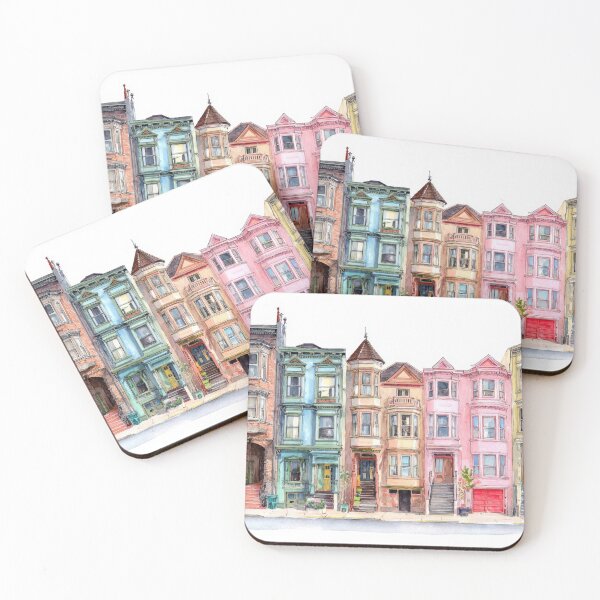 Item preview, Colorful houses on a city street designed and sold by anytka.