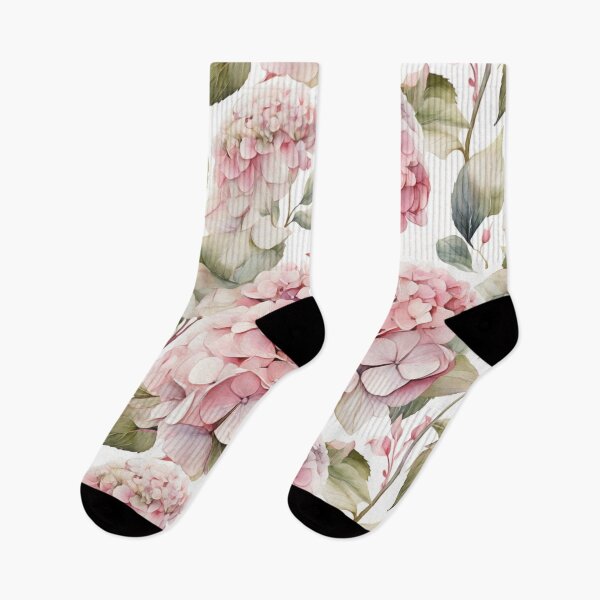 Item preview, Romantic soft pink watercolor floral garden pink hydrangeas pink florals designed and sold by hollycooper.