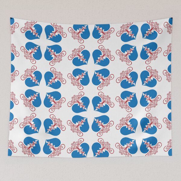 Item preview, Blue & Red Broken Hearts on White designed and sold by Digitalmyth's Designs.