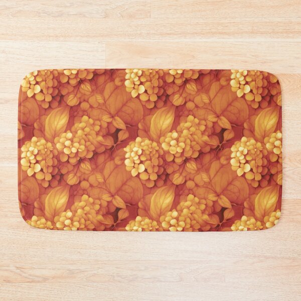 Item preview, Orange watercolor floral burnt orange hydrangeas  designed and sold by hollycooper.