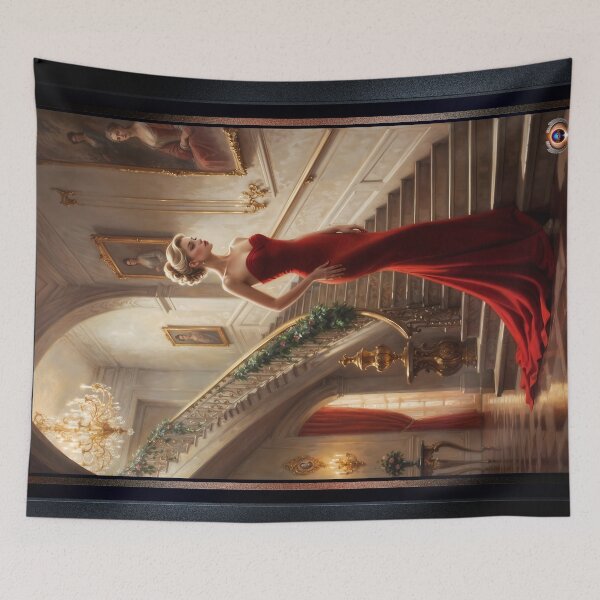 Item preview, Portrait Of Anya Radu By The Grand Staircase Alluring AI Concept Art by Xzendor7 designed and sold by Xzendor7 Digital Art Creations.