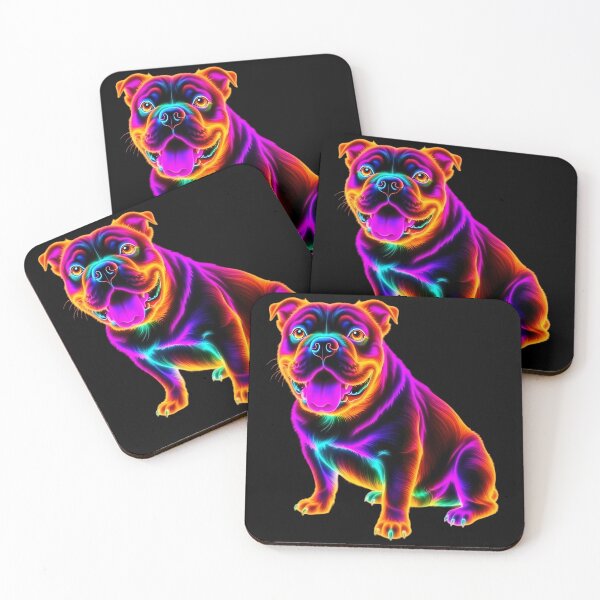 Item preview, Trippy Neon Bulldog – Vibrant Psychedelic Dog Design designed and sold by WHConwayDesigns.