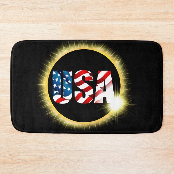 Item preview, USA Total solar eclipse red white blue America flag designed and sold by hollycooper.