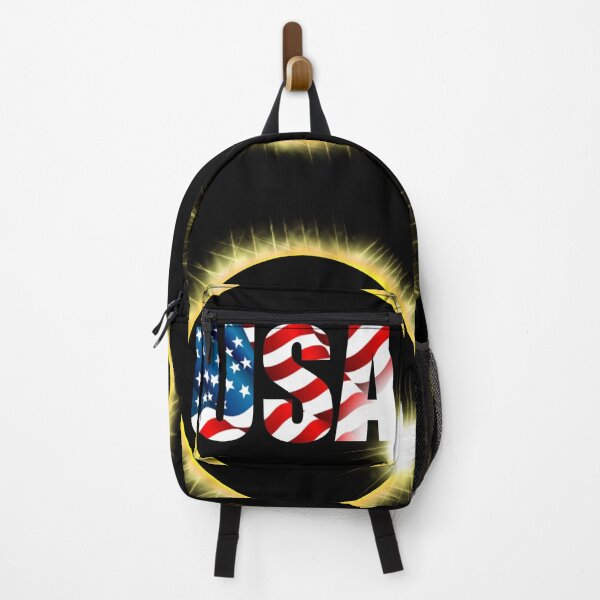Item preview, USA Total solar eclipse red white blue America flag designed and sold by hollycooper.