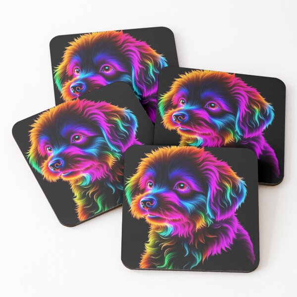 Item preview, Trippy Neon Bichon Frise – Vibrant Psychedelic Dog Design designed and sold by WHConwayDesigns.