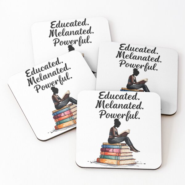 Item preview, Melanin Powered by Books – Black Girl Reading Illustration designed and sold by KivaroArt.