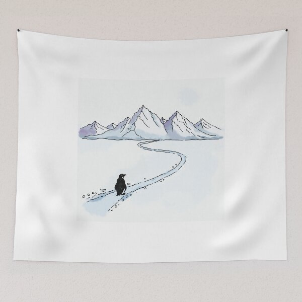 Item preview, A Penguin Walking Toward Mountains designed and sold by Jagyasini Singh.