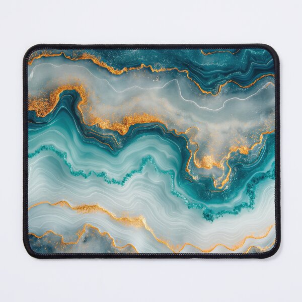 Item preview, Blue Teal Marble Abstract Oceanic Waves designed and sold by MargaretWiktor.