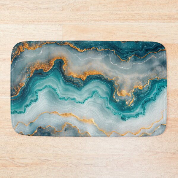 Item preview, Blue Teal Marble Abstract Oceanic Waves designed and sold by MargaretWiktor.
